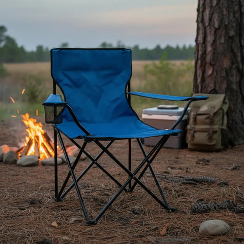 Set X2 Silla Plegable Camping Reposera Con Apoyabrazos