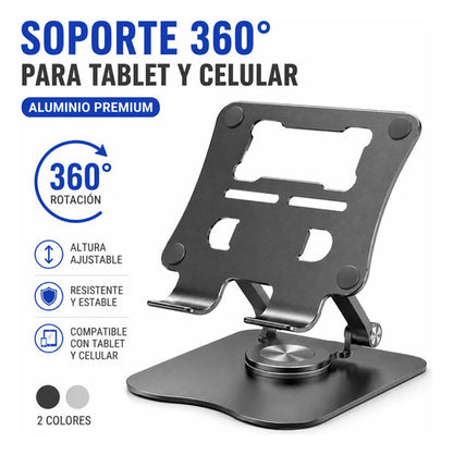 Soporte Base Tablet Celular Aluminio Ajustable Escritorio Aleatorio - 2 Colores