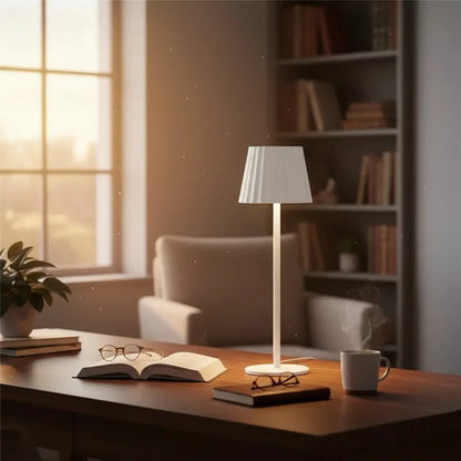 Lampara Velador Led Recargable Usb Tactil Mesa De Luz Blanco