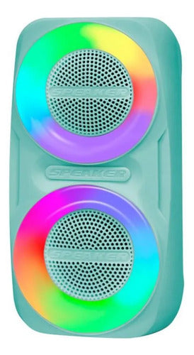 Parlante Bluetooth 2x3'' Led Rgb Tws Tf Usb Fm Portátil Aleatorio - Segun Stock