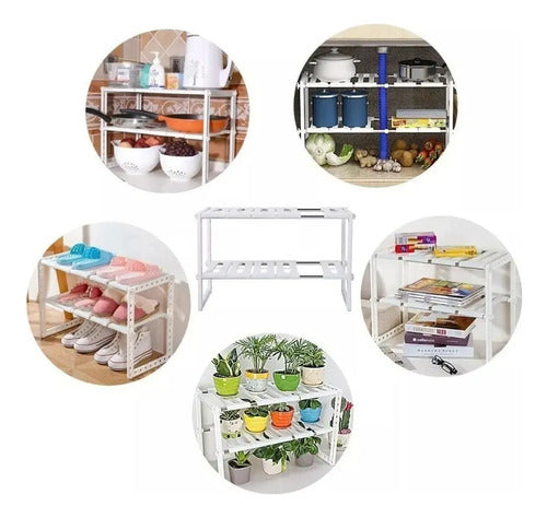 Estante Organizador Bajo Mesada Para Cocina Blanco