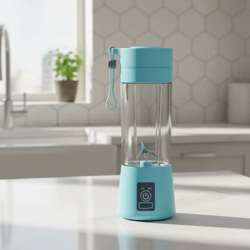 Licuadora Portatil Varios Colores Usb Recargable Vaso Batido Celeste
