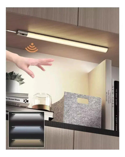 Pack X 2 Barra De Luz Con Sensor 60cm Bajo Alacena Cocina 3 Tonos De Blanco