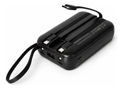 Batería Externa 4000mah Cables Integrados Solar Power Bank Negro