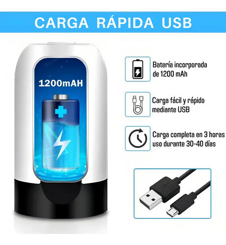 Dispensador De Agua Automático Para Botellon Recargable Color Blanco