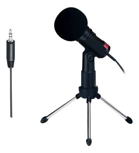 Micrófono Pc Celular Trípode Grabación Pro Streaming Podcast Negro