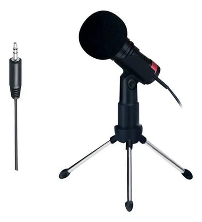 Micrófono Pc Celular Trípode Grabación Pro Streaming Podcast Negro
