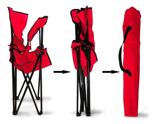 X3 Silla Plegable Camping Reposera Con Apoyabrazos Playa