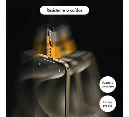 Cable Usb Carga Rápida 4 En 1 Reforzado Para iPhone Y Usb-c Negro