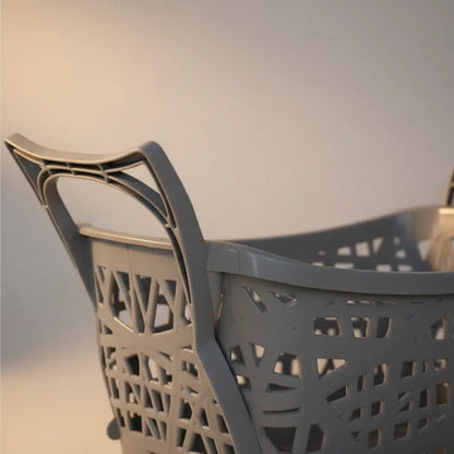 Canasto Ropa Plegable Patas Altura Cesto Hogar Baño Lavadero Gris Calado