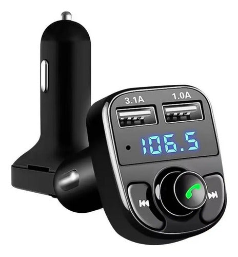 Transmisor Receptor Auto Fm Cargador Usb Radio Bluetooth