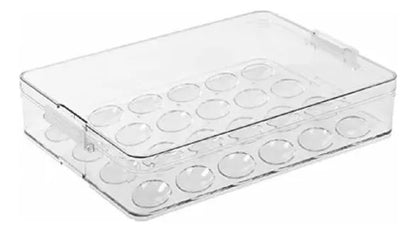 Huevera Acrilica Organizador Con Tapa X24 Huevos Heladera
