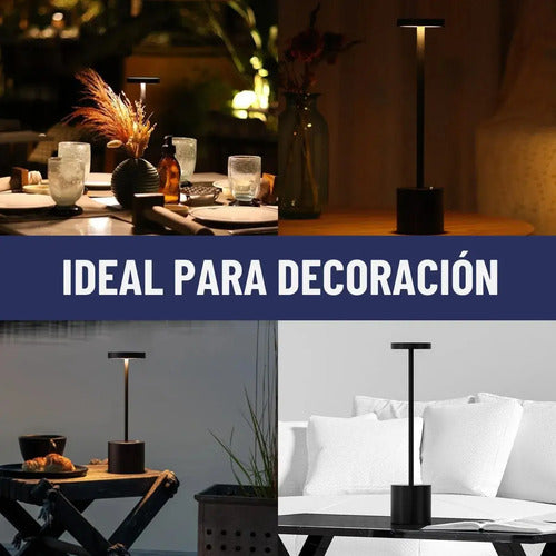 Lampara Escritorio Led Usb Recargable Portatil Negra Negro Varios