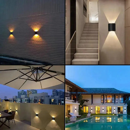 X2 Aplique Lampara Led Pared Exterior Interior Foco Spot Negro