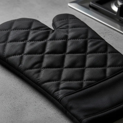 Guante Manopla Cocina Horno Térmico Algodón Aislante 36x18cm Negro