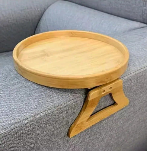 Bandeja Para Sillon Plegable Soporte Posa Vasos Marrón