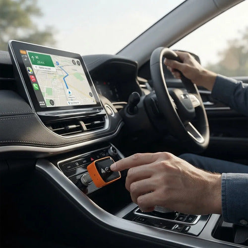 Adaptador Carplay Android Auto Inalámbrico Bluetooth Wifi Naranja