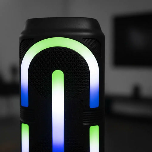 Parlante Portátil Bluetooth 2x4 Led Tws Usb Fm 10w 1500mah Negro