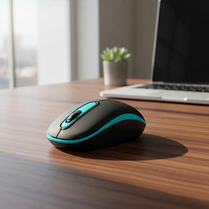 Mouse Inalambrico Usb Optico 3 Botones 10m Notebook Pc Gamer Celeste