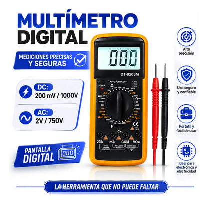 Multímetro Digital Voltaje Resistencia Medición Eléctrica