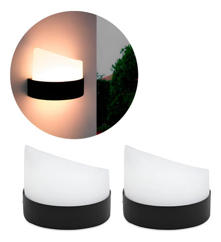Set X2 Foco Pared Aplique Exterior Lampara Luminaria
