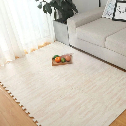 Alfombra Goma Eva Encastrable Simil Madera 16 Unidades 60x60