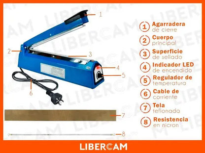 Selladora De Impulso Manual Spica 40 Cm Para Plástico Azul