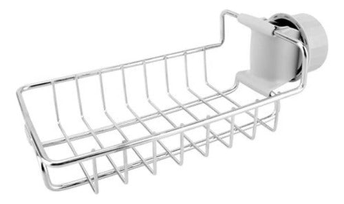 Soporte De Esponjas Ajustable A Canilla Cocina Organizador Plateado