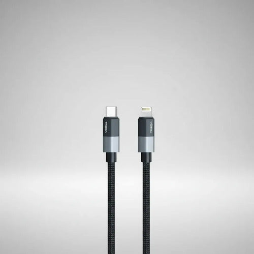 Cable Datos Tipo C A Ios Reforzado Nylon Usb C Carga 1m Gris