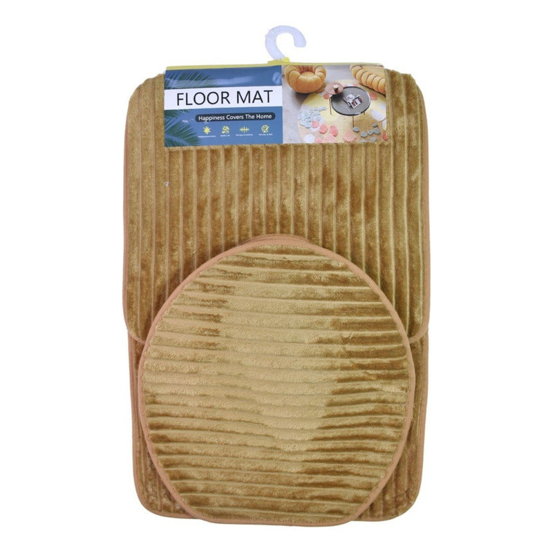Set De Alfombras Para Baño 3 Pcs Con Relieve