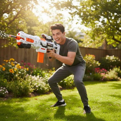 Blaster Rifle Eléctrico Automático 36 Dardos De Espuma Gel Blanco