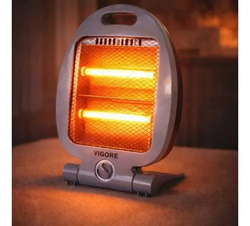 Estufa Calefactor Electrica 800w Termostato Portatil 35-25cm Gris