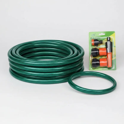 Set De Riego Manguera Jardin 15m Pico Acoples Reforzada 1/2 Verde
