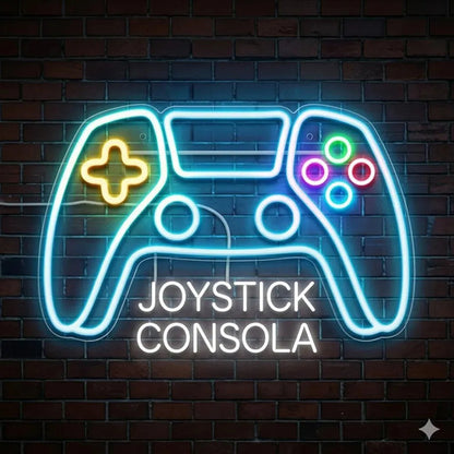 Letrero Neon Cuadro Led Gamepad Usb Dimm Blanco