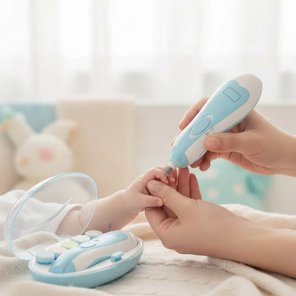 Lima Cortauñas Para Bebe Electrica Luz Led 6 Cabezal Estuche 2 Colores Según Stock