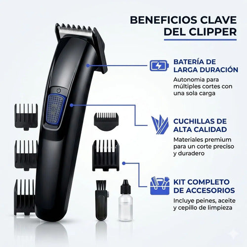 Recortadora Cortapelo Htc Inalambrica Profesional Conexion Negro