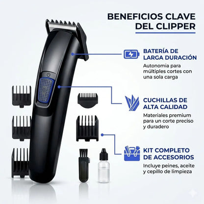 Recortadora Cortapelo Htc Inalambrica Profesional Conexion Negro
