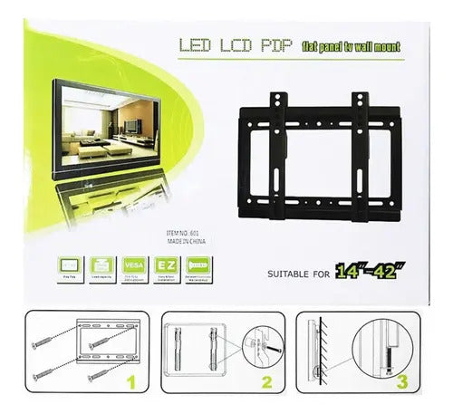 Soporte Smart Tv Led Lcd 14 22 24 28 32 40 42 Reforzado 25kg Negro