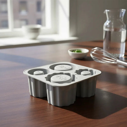 Molde De Silicona Para Hielo Vaso Térmico 4 Ranuras Gris Gris
