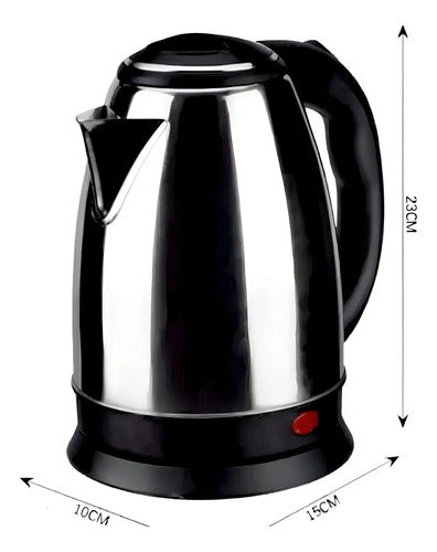 Jarra Hervidor Pava Electrica Acero Inoxidable 2l Led Gris
