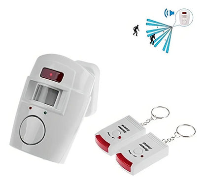 Alarma Con Sensor De Movimiento 110db Con 2 Controles Remoto Blanco