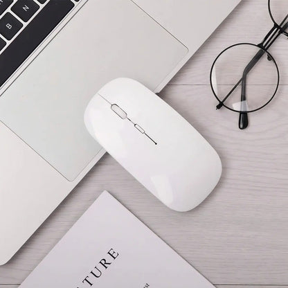 Mouse Inalámbrico Ultra Delgado Slim Tipo Mac Oficina - Otec Color Blanco