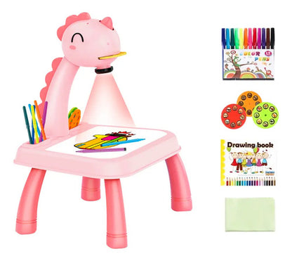 Mesa De Dibujo Infantil C/ Proyector Luz Música Y Accesorios