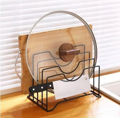 Organizador Tapas Ollas Tablas Cocina Soporte Metal Multiuso Blanco
