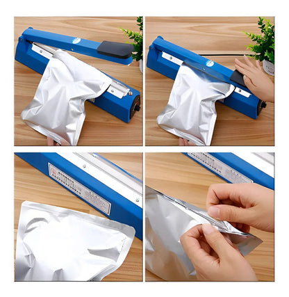 Selladora De Bolsas Por Impulso Manual 30 Cm Azul Con Repuesto