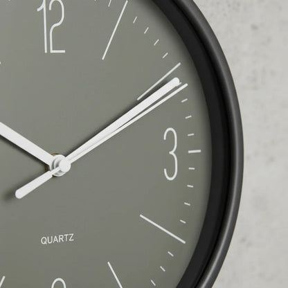 Reloj Decorativo Pared Plástico Redondo Analógico 19cm Gris Verde Claro