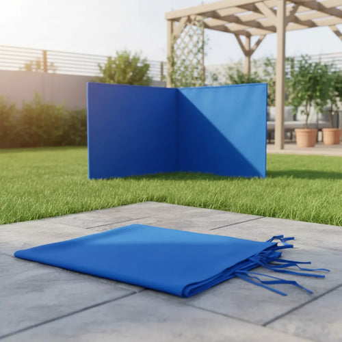 Paredes Gazebo 3 Lados 1.90x9m Oxford Plegable Cerramiento Azul