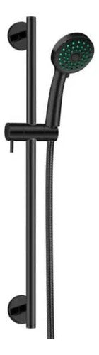 Set Ducha Manguera Soporte Barra Ajustable Manual Barra 140c Negro Mate