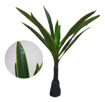 Planta Artificial Decorativa Interior Hojas Base Plastica Verde Claro 100cm