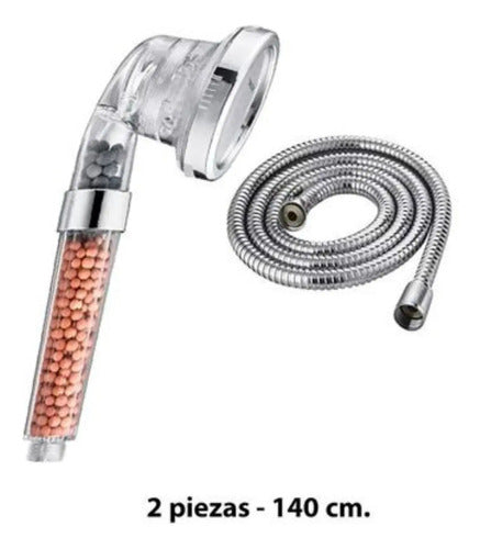 Duchero Lluvero Ducha Telefono Filtro Con Piedras Volcanicas Plateado